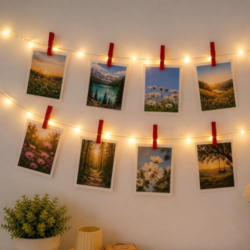 Image of ARTISTERY Products Mini Color Wooden Clips for Decorations, Photos and Polaroids, Pack of 20 Pieces 1.5 Inch Multicolored, Wooden Paper Clips for Photo Hanging, DIY Home and Decoration Crafts