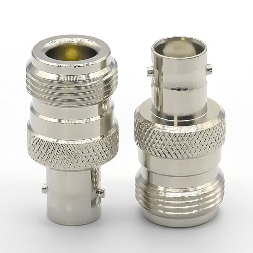 Conectores coaxiales N hembra a BNC hembra, pack de 2 miniatura 6