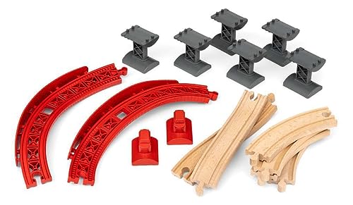 Accessoire circuit de train en bois BRIO World 33995 avec rails de surélévation double niveau