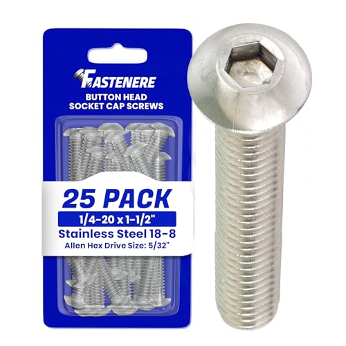 Fastenere Button Head Socket Cap Screws - 1/4-20 x 1-1/2