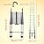 Telescoping Extension Ladder 14.5FT Aluminum Folding Ladder Loft Attic Ladder with 2 Detachable Hooks Non-slip Securing Strap Easy to Store Multi Purpose for Outdoor Indoor Use EN131 Safe Standard