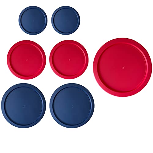Replacement Lids for Pyrex (2) 7202-PC 1 Cup Blue (2) 7200-PC 2 Cup Red (2) 7201-PC 4 Cup Blue (1) 7402-PC 6/7 Cup Red