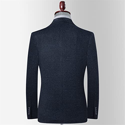 Autumn Winter Men Casual Blazer Jacket Woolen Slim Fit Solid Suit Coat3