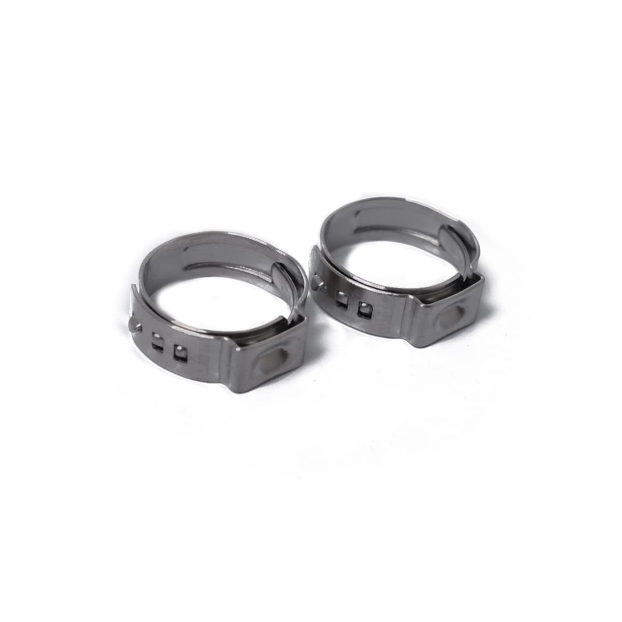 STOBAZA 10Pcs Stainless Steel Single Ear Hose Clamps Hose Clip for Automotive and Home Appliance Use Secure Hose Sealing Silver Finish