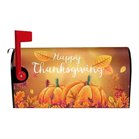 Joyidec Thanksgiving Autumn Pumpkin Mailbox Covers Fall Magnetic Waterproof Mailwraps Letter Post Box for Courtyard Garden Yard Decor Large Size Cover