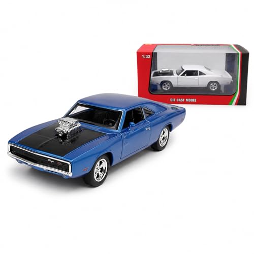 Image of Dodge Charger 1:32 Scale Die Cast Metal Car - Pull Back Classic Muscle Model with Openable Doors, Hood & Trunk, Lights & Sound, Collectible Showpiece for Kids 6+ & Car Enthusiasts
