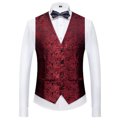Gilet de costume en jacquard pour hommes pour dîner officiel et grande occasion