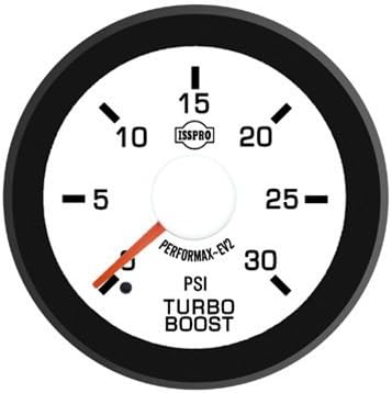 ISSPRO R14333 EV² Electronic Turbo Boost 0-40 - Full Kit, White Face, Red Pointer, Black Bezel, White Hub