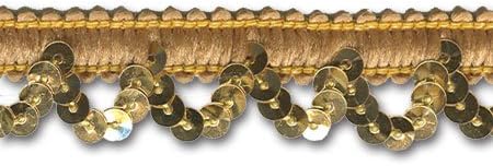 Gold 5/8 INCH Stretch Sequin Loop 18 Yards