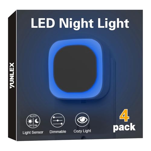 YUNLEX 4 Pack Azure Night Light, Crisp Modern Glow with