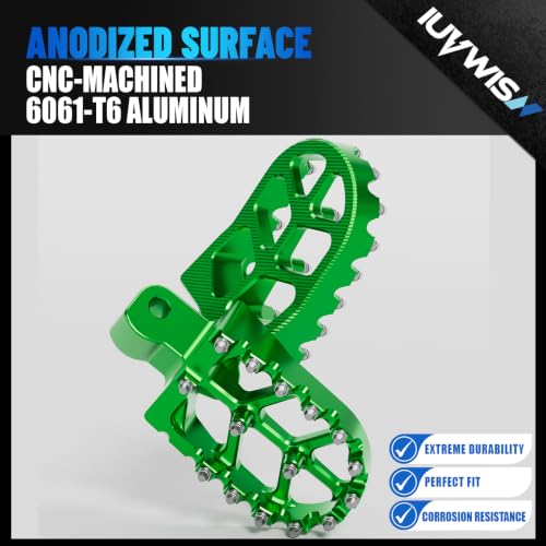 Image of Dirt Bike Foot Pegs CNC for MX650 MX500 SX500, Electric Dirt Bike Heavy Duty Footpegs Rest Pedal for MX 650 500 Green