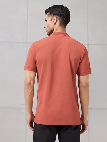 Image of TECHNOSPORT Men's Slim Fit Striped Half Sleeve Active Out Matpiq Polo T-Shirt for Gym, Sports & Regular Use