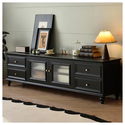 Aipunlus TV Lowboard Schwarz Retro-Stil