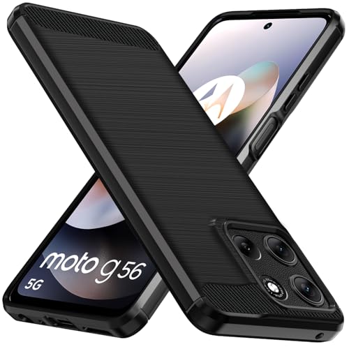 ivoler Silikon Hülle für Motorola Moto G56 5G, [Militärischer Schutz] Stoßfest Handyhülle, Dünne Weiche Flexible TPU Kratzfest Schutzhülle Anti-Fingerabdruck Hülle Cover, Schwarz