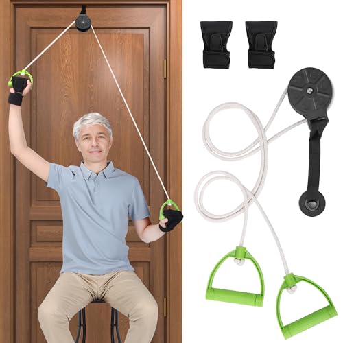 NIdreamCE Shoulder Pulley for Physical Therapy, Pulleys for Shoulder Rehab Over The Door Physical Therapy System Arm Exercise for Arm Rehabilitation, Frozen Shoulder,Rotator Cuff Surgery