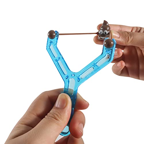 2Pcs Popular Catapult Poo Slingshot With 12Pcs Poop Bullets, Venting Tricky Poop Slingshot Stress Relief Toy, Novetly Smiling Poop Face Emoticon Outdoor Toy For Kids And Adults #TOP3