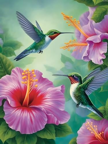Broderie diamant colibris 5D à offrir en cadeau créatif pour les passionnés de DIY
