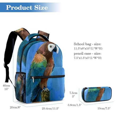 Sac d'école grande capacité trousse à crayons sac à dos multicolore - 2