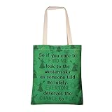 aktap broadway musical gifts wcked quote tote bag everyone deserves the chance to fly oz bag per amanti della musica teatro regalo, borsa tote con citazione wcked, 32 * 37cm