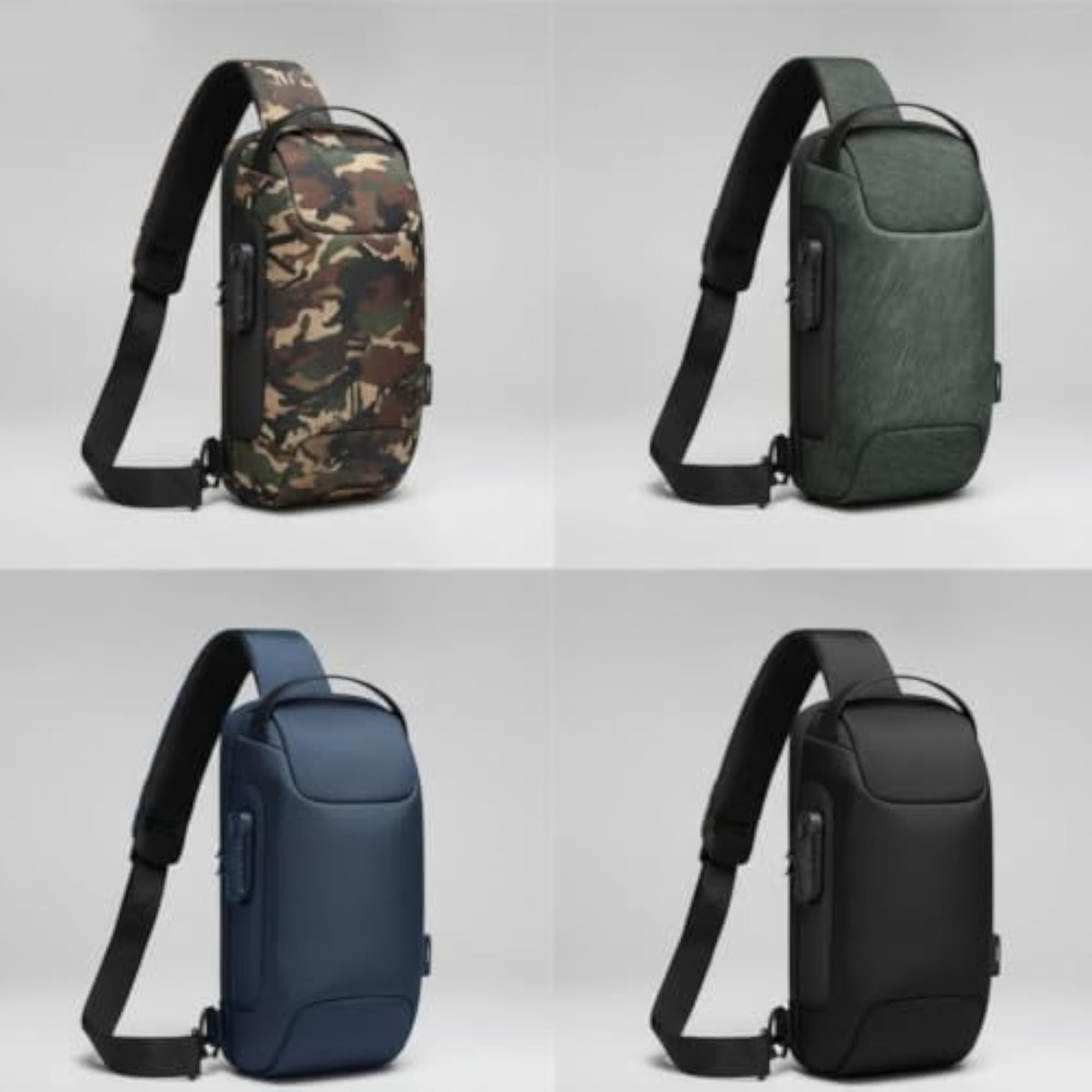 Water-Resistant Crossbody Bag with Password Lock