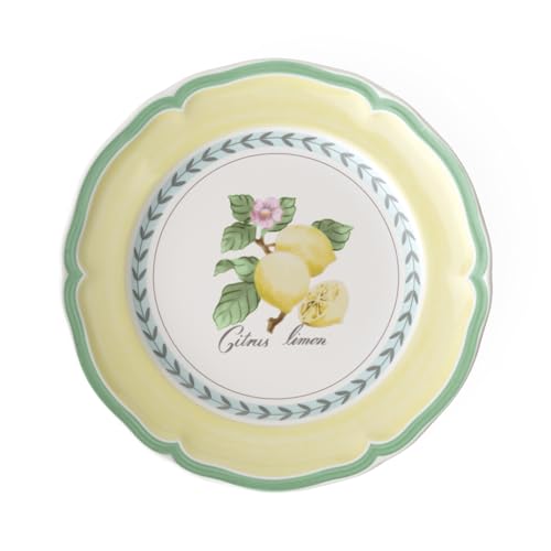 Villeroy & Boch French Garden Valance Lemon Salad Plate Premium Vitrified Porcelain - Made in Germany - Dishwasher and Microwave Safe - 8.25 inches - Sold Individually