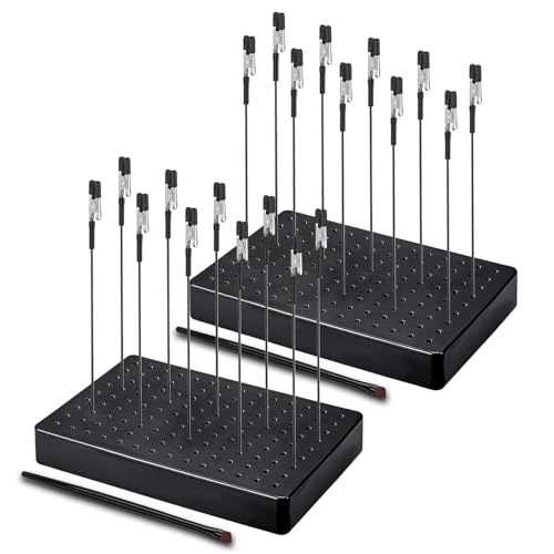 Ruimooto Modellbau Zubehör, 20 Krokodilklemmen, 2 Bürste und 2 Base. Robuste und stabile Dritte Hand. Ideal für Modellbau zubehör, Airbrush zubehör, Lackierständer und Helfende Hand Löten.