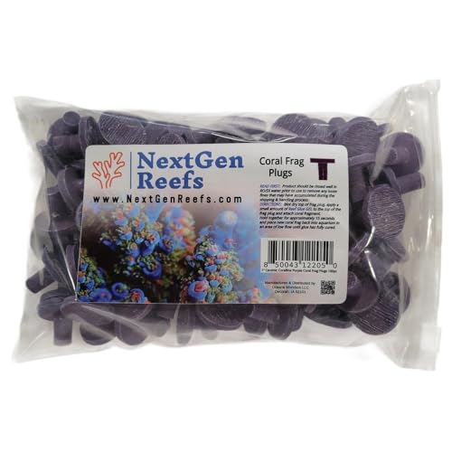 NextGen Reefs 1 Ceramic Coralline Purple Coral Frag Plugs 100pc Pack + NGR Reef Glue Gel