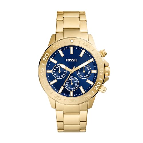 Montre multifonction en acier inoxydable doré Bannon pour homme chic et moderne