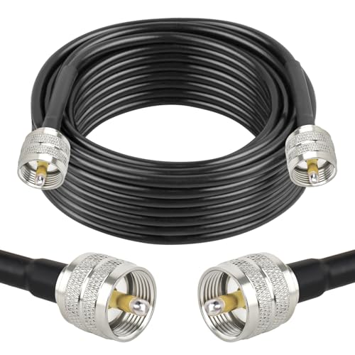 XRDS -RF RG58 Coax CB Cable 30FT, 50 Ohm with PL-259 UHF Male Connectors – Flexible &amp; Durable Coaxial Cable for CB Radio, Ham Radio, Antenna, SWR Meter, SDR