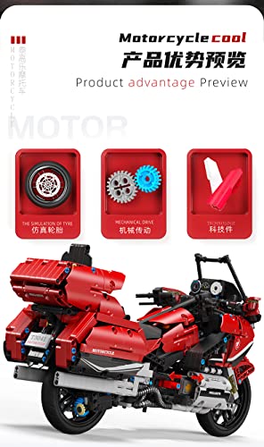litodinogo TGL T3041 Klemmbausteine Technik klassisches Motorrad Spielzeug Bausteine Bausatz, Fahrzeug-Set… – Bild 4