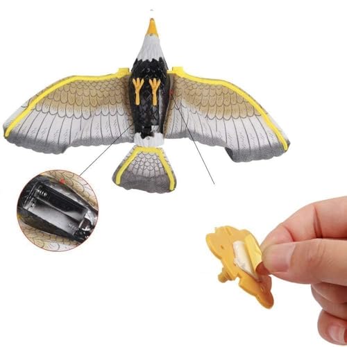 Image of Flying Eagle Bird with Spread Wings Toy for Kids| Battery Operated Fly Eagle Toy with Hanging String and Sound | Animal Figure Toys for Toddler Kids | Birthday Gift for Boys and Girls