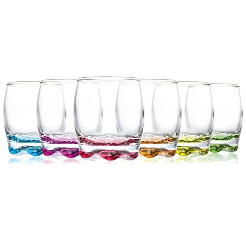 Classica Ava Colour Base 290 ml Tumbler, 6 Piece Set, Multicolor