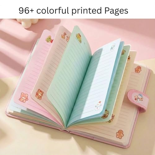 Image of FunBlast Diary for Girls - Christmas Kawaii Diary for Kids, Journal Diaries for Girls, Notepad for Students Stationary Items, Birthday Gifts (98 Sheets) (Pink)