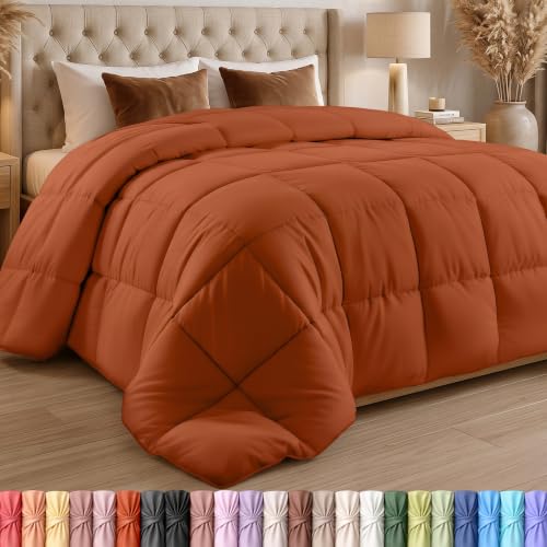 Image of Utopia Bedding Comforter King Size, Duvet Insert, Burnt Orange, 90 x 102 in