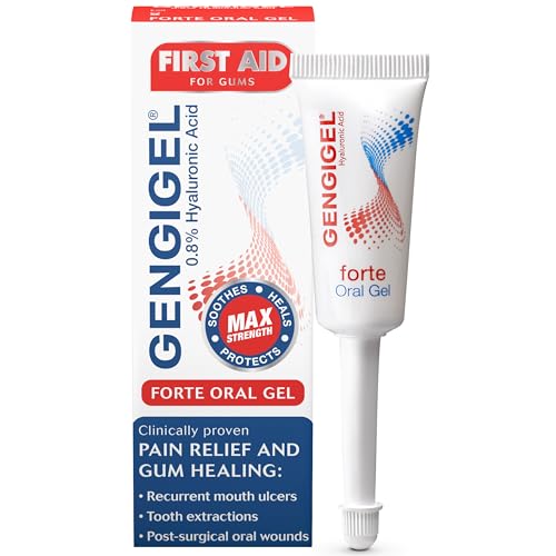 Gengigel Forte First Aid Oral Gel 8ml Mouth Ulcer Treatment for Adults with Hyaluronic Acid Intensive Gum Repair & Gum Disease Support Targeted Care for Mouth Ulcers & Gum Irritation