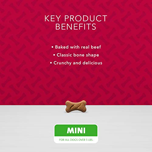 Image of Blue Buffalo Bones Natural Crunchy Dog Treats to-GO, Mini Dog Biscuits, Beef 1-oz Bags (Pack of 12)