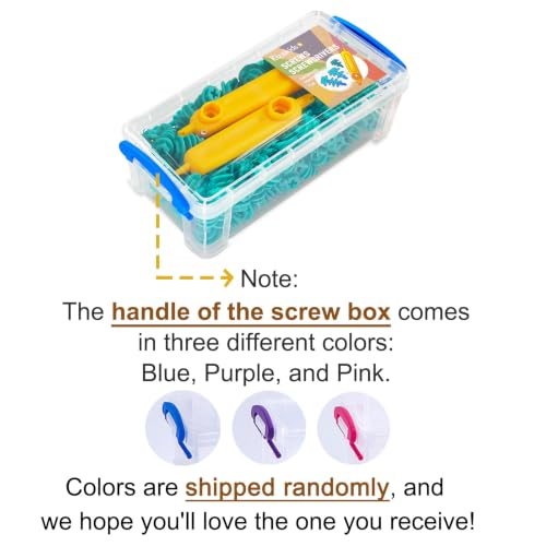 Image of Kizzikids 162-Piece Cardboard Screws Kit with 2 Screwdrivers, Screws 80 and Screws+ 80, STEM Construction Toy for Kids 5+, for Cardboard Construction, Home & Classroom (Blue)