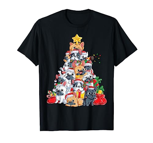 French Bulldog Christmas Tree Santa Dog Noël Gift Men Women T-Shirt