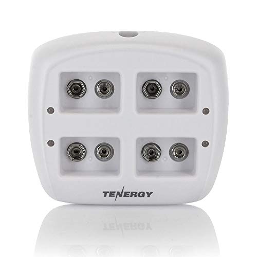 Tenergy TN136 Smart 9V 4-Bay Battery Charger for Rechargeable NiMH 9 Volt Batteries