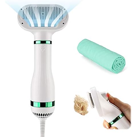 Ownpets 3 in 1 Pet Hair Dryer, Portable Dog Grooming Blower with Slicker Brush, Adjustable Temperature & Fast-Drying Towel, Perfect Grooming Tool for Dogs, Cats & Other Coated Breeds Cover