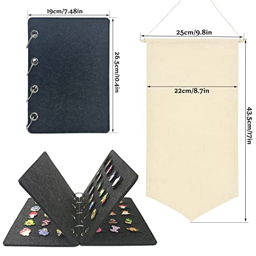 Enamel Pin Display Book Hanging Brooch Pin Organizer Brooch Collection Storage Holder，Dust-Proof Enamel Brooch Pin Display， Enamel Pin Display Book Holds Up To 60 Pins. #TOP2