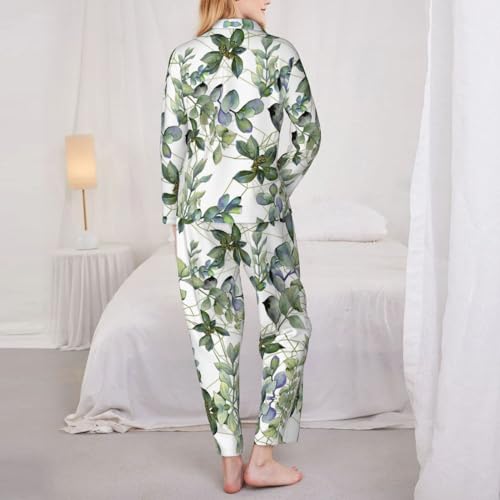 Pyjama 2 pièces vert eucalyptus pour des soirées cocooning