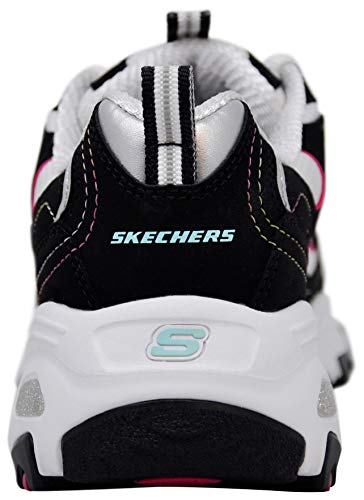 Skechers Women's D'Lites Original Lace-Up Sneaker, Black/Multi, 7 W US
