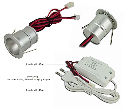 E-Simpo 9Pcs*1W Led Mini Spotlight, Mini Decorative Downlight For Ktv, Stairs, Closet, Hallway,Diy Lighting, 95-120V Ac, Cutout 25Mm Dimmable,With Led Driver (Cold White) #TOP2