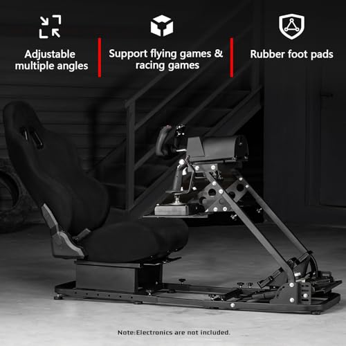 Dardoo Flight Simulator Cockpit With Seat Adjustable Compatible with Logitech G920 G923, for Thrustmaster T80 T150 HOTAS Warthog, for G Saitek, Racing Wheel Stand Without Wheel, Shifter Pedal - Image 2