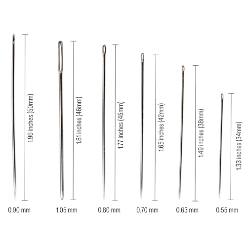 SINGER Assorted Quilting Needles in Compact with Needle Threader, 35 Count