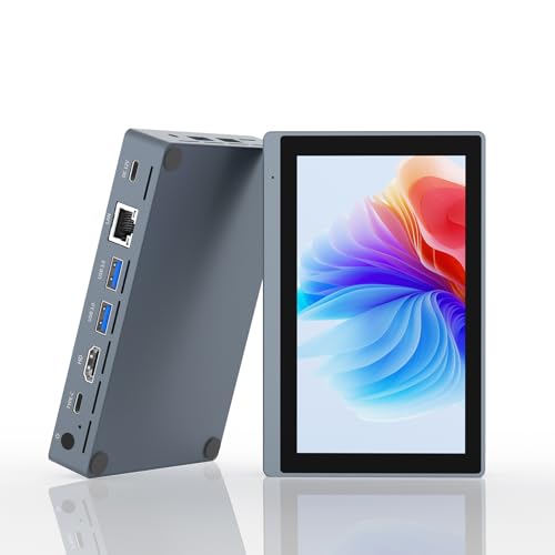 HEIGAOLAPC Ordinateur Mini PC Mini Desktop Computers Celeron N5095 8 Go RAM 128 Go ROM, Mini Ordinateur avec écran Tactile 5,5