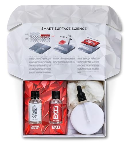 Gtechniq EXO and Crystal Serum Light Kit for Cars 1 fl oz | Extremely High Gloss Finish Swirl-Resistance Hydrophobic Water and Dirt Repellent Easy to Apply Up to 5 Years Durability