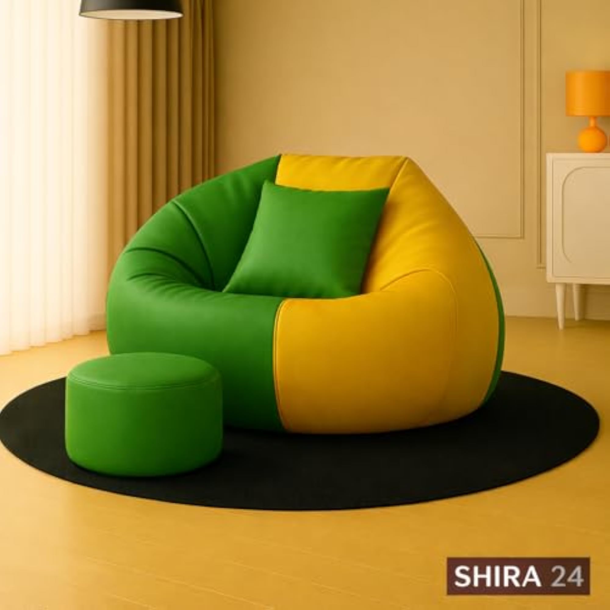 4XL Tear Drop Bean Bag Chair with Footrest