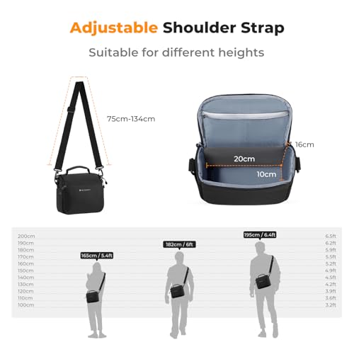 Image of K&F Concept Plastic Camera Sling Bag Small Crossbody Camera Case DSLR /SLR /Cute Compact Shoulder Photography Bags For Photographers, Black